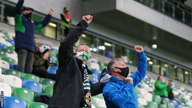 Six hundred fans cheered on Northern Ireland in the Nations League game against Austria