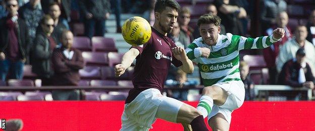 Patrick Roberts scores a beautiful curling goal against Hearts