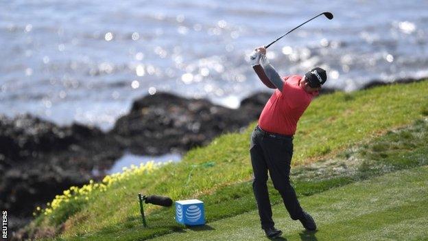Ted Potter Jr tees off at Pebble Beach