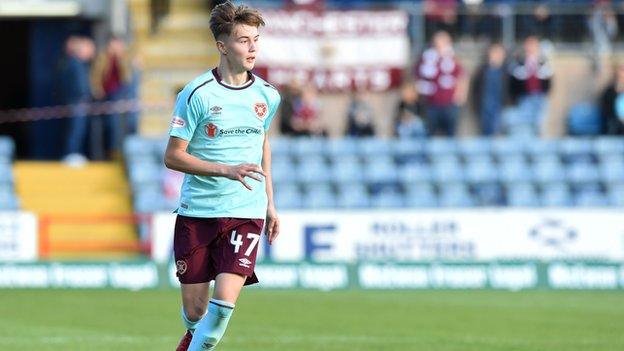 Hearts midfielder Harry Cochrane