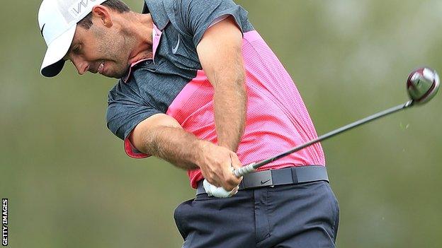 Charl Schwartzel in third-round action at Leopard Creek Country Club