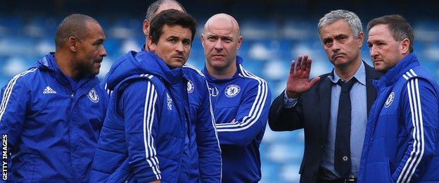 Jose Mourinho (second from right)