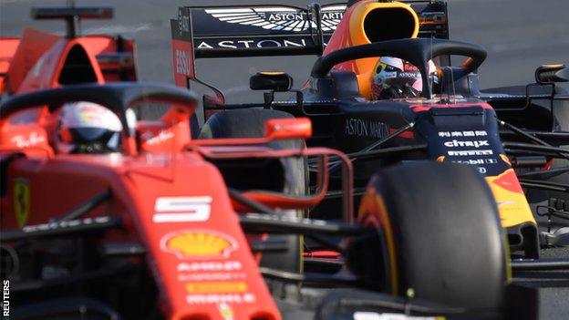 Sebastian Vettel and Max Verstappen during the Australian Grand Prix