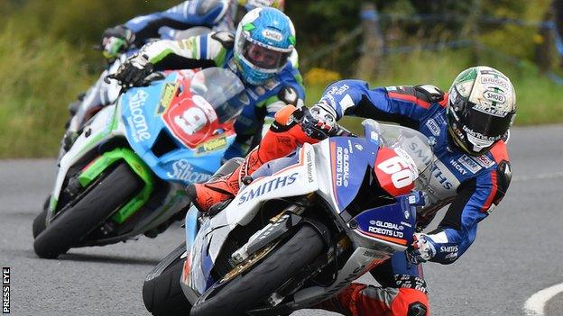 Peter Hickman beat Dean Harrison by 4.67 seconds in the 2017 Ulster GP Superstock race