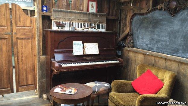 Inside shed at Inshriach House