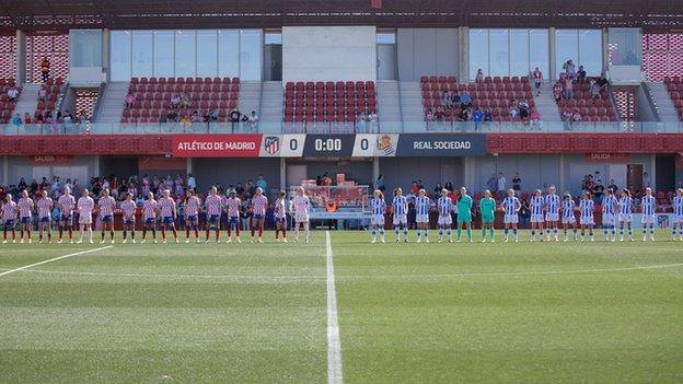 Atletico Madrid and Real Sociedad women's sides line up