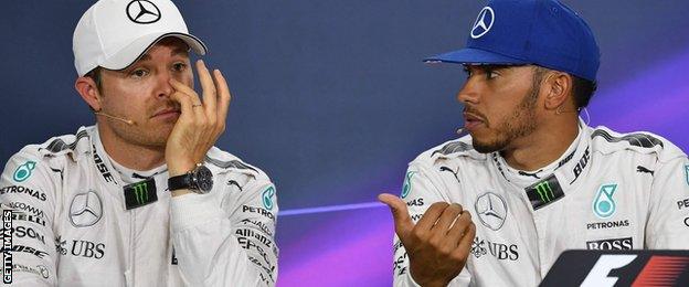 Nico Rosberg and Lewis Hamilton