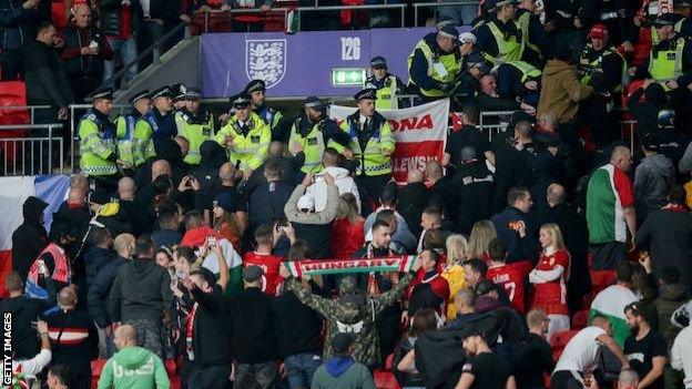 Hungary fans clash with police at Wembley Stadium