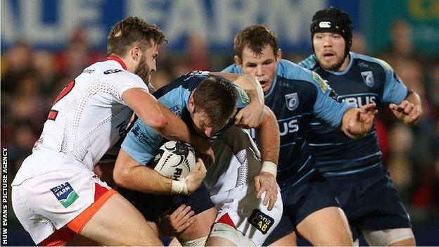 Cardiff Blues in action against Ulster in the Pro12