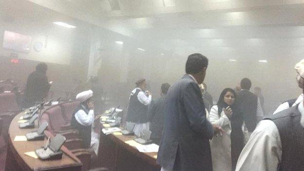 Photo taken by MP Naqibullah Faiq who was present in parliament during the attack