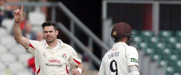 Steven Davies's wicket took James Anderson's career haul to 700 first-class wickets