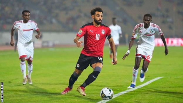 Mohamed Salah in action for Egypt