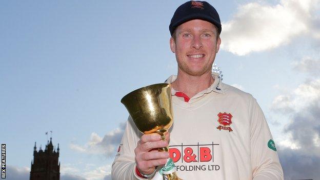 Simon Harmer with the County Championship trophy