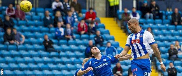 Josh Magennis scores for Kilmarnock against St Johnstone