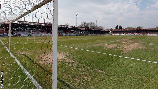 General view of the Lamex Satdium from the side of the goal