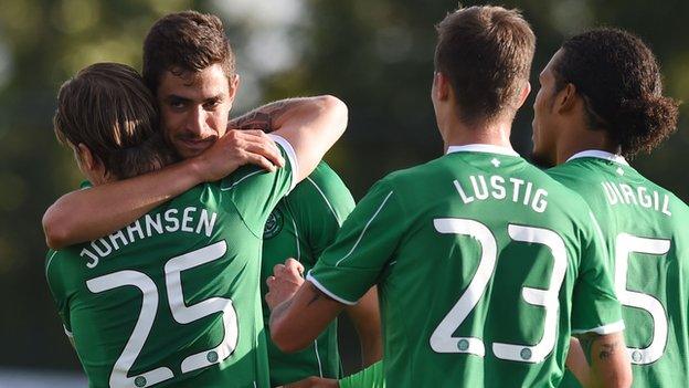 Nir Bitton (second left) scored the Celtic