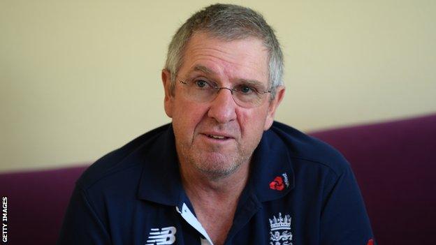 England coach Trevor Bayliss speaks to the press at a news conference