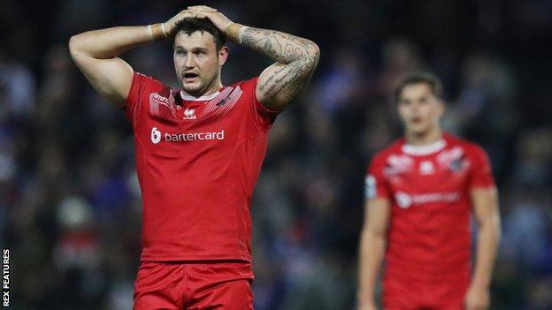 Dejected London Broncos players