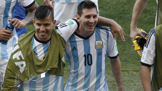 Sergio Aguero and Lionel Messi in 2014