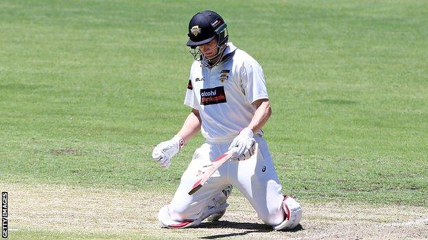 Adam Voges drops to his knees