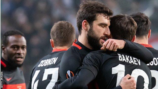 Spartak Moscow players celebrate