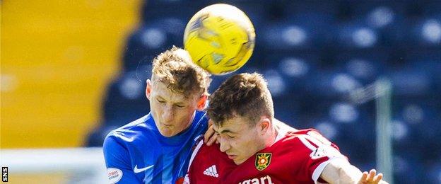 Will Boyle playing for Kilmarnock against Albion Rovers