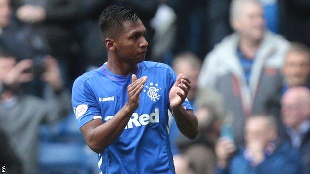 Alfredo Morelos applauds Rangers fans