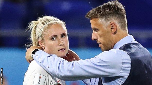 Steph Houghton and Phil Neville