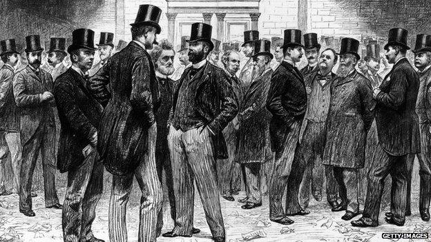 Drawing of investors 1890s