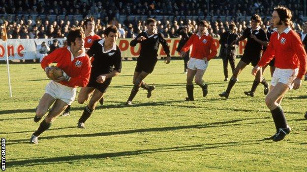 Barry John in the first Test in Dunedin