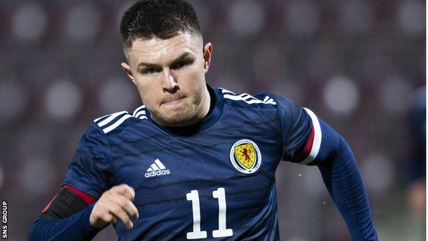 Glenn Middleton in action for Scotland U21