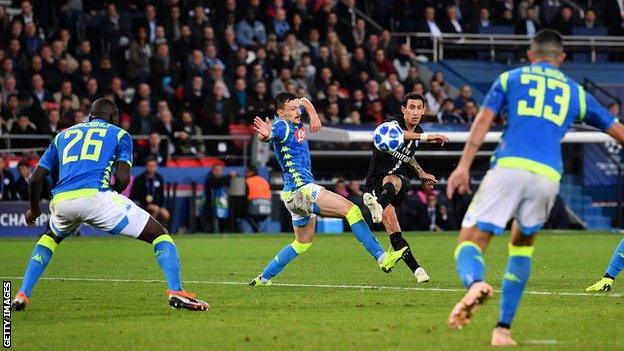 Angel Di Maria scores the late equaliser for PSG
