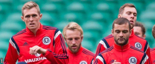 Scotland players Darren Fletcher and Shaun Maloney