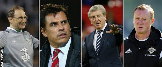 Martin O'Neill, Chris Coleman, Roy Hodgson and Michael O'Neil