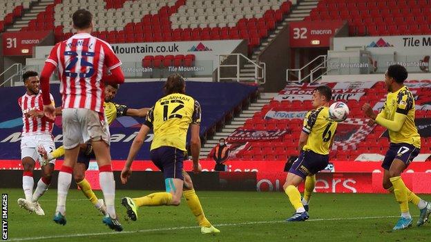 Tyrese Campbell (left) scored twice in two minutes to put Stoke 2-1 ahead.