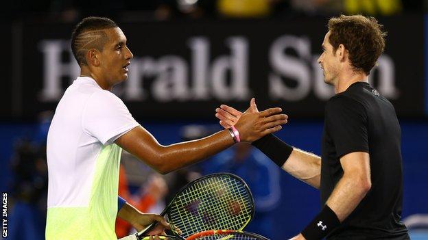 Nick Kyrgios (left) and Andy Murray