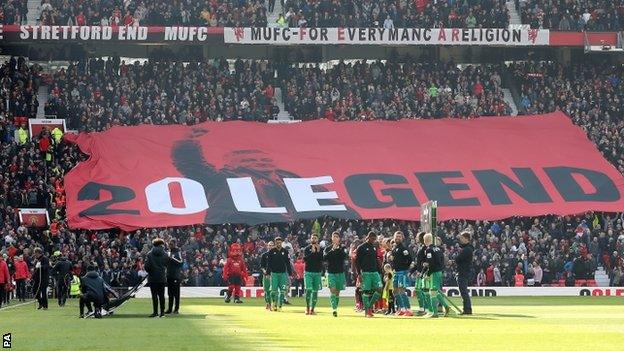 The Stretford End unfurled a huge banner before the game