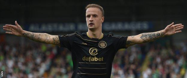 Celtic striker Leigh Griffiths celebrates