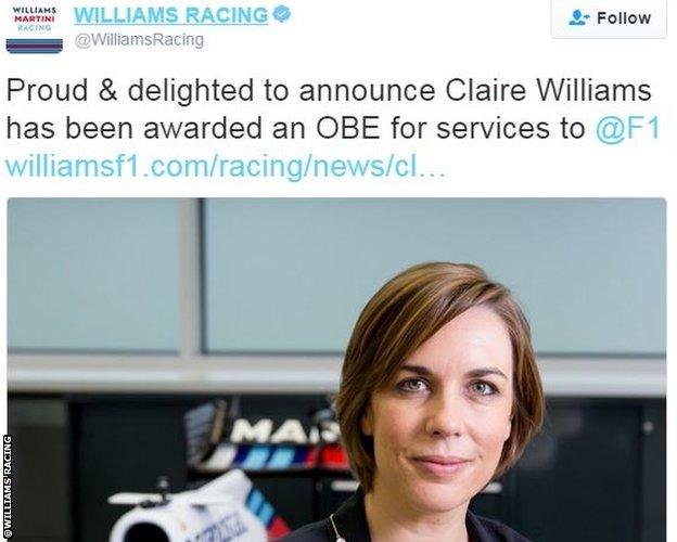 Williams Racing twitter