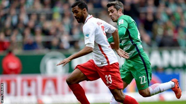 Celtic defender Marvin Compper playing for Red Bull Leipzig