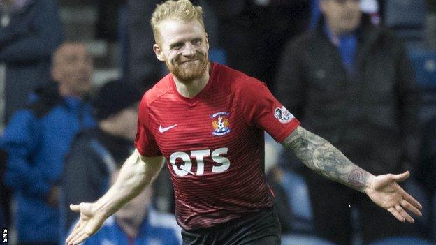 Chris Burke celebrates scoring for Kilmarnock against Rangers