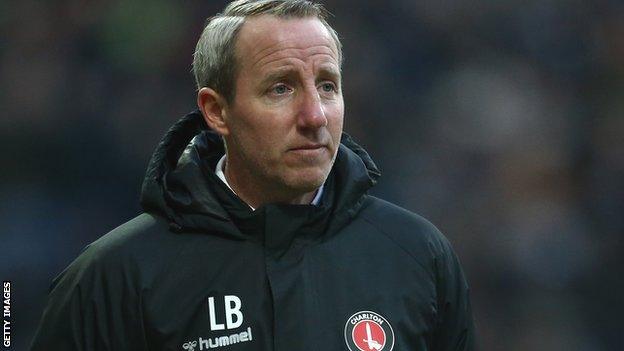 Charlton manager Lee Bowyer on the sidelines