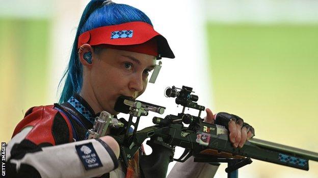 Seonaid McIntosh struggled with the windy conditions in the women's 50m rifle 3 position