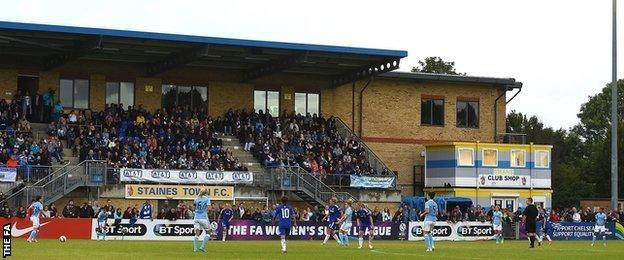 Sunday's game saw a record crowd for Chelsea Ladies at Staines FC