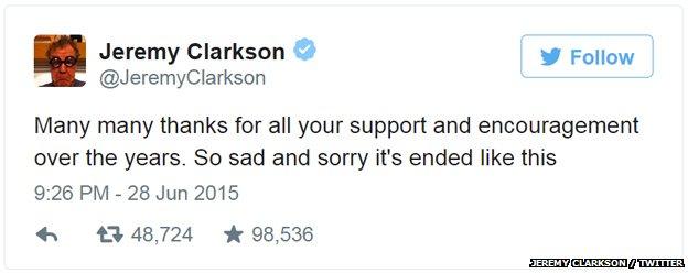 Jeremy Clarkson tweet