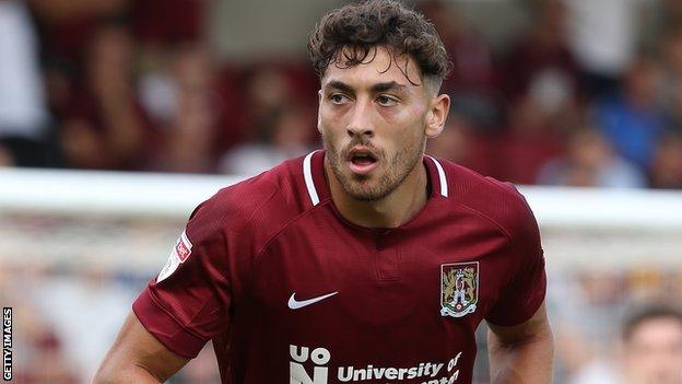 Matt Crooks in action for Northampton