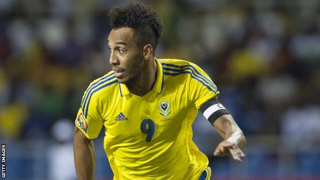 Pierre-Emerick Aubameyang in action for Gabon