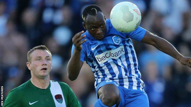 Cork City's Kenny Browne and Neeskens Kebano of Genk