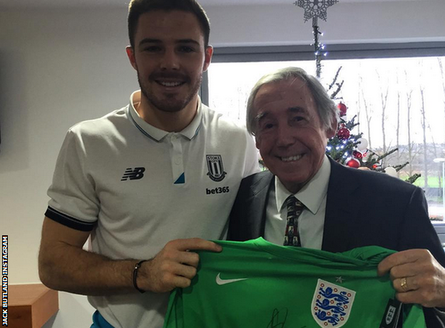 Jack Butland and Gordon Banks