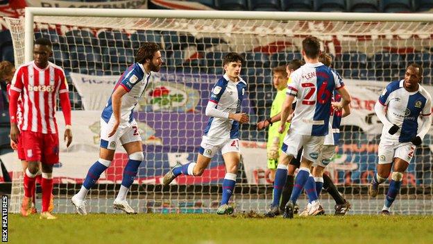 John Buckley's (centre) equaliser for Blackburn Rovers was the 21-year-old's first goal of the season